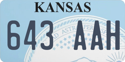 KS license plate 643AAH