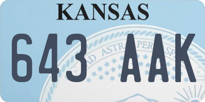 KS license plate 643AAK