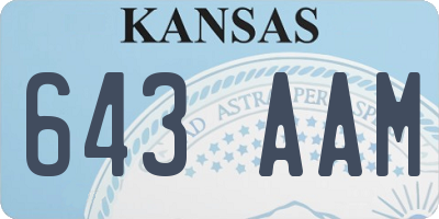 KS license plate 643AAM