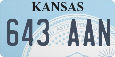 KS license plate 643AAN