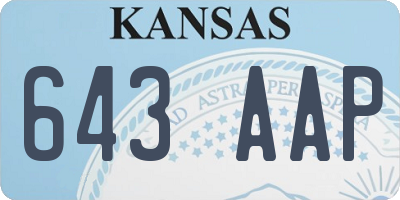 KS license plate 643AAP