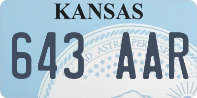 KS license plate 643AAR