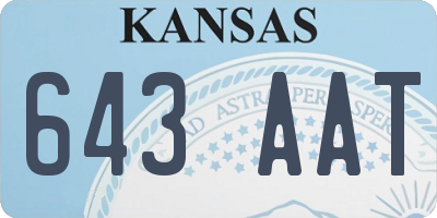 KS license plate 643AAT