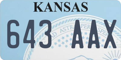 KS license plate 643AAX