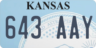 KS license plate 643AAY