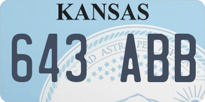 KS license plate 643ABB