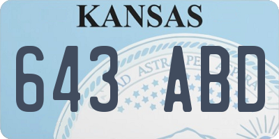 KS license plate 643ABD