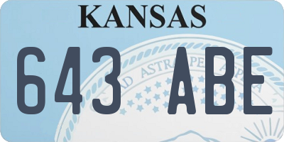 KS license plate 643ABE
