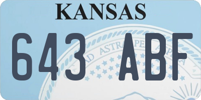 KS license plate 643ABF