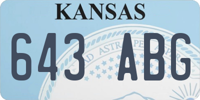 KS license plate 643ABG