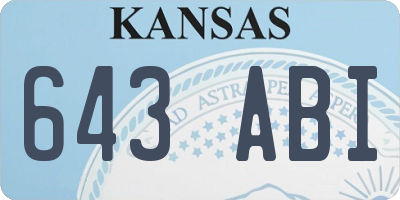 KS license plate 643ABI