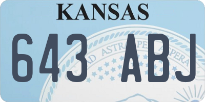 KS license plate 643ABJ