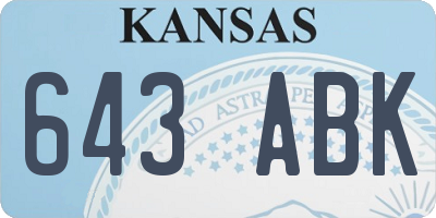 KS license plate 643ABK