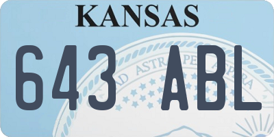 KS license plate 643ABL