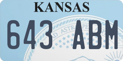 KS license plate 643ABM