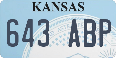 KS license plate 643ABP