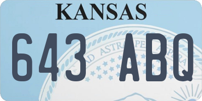 KS license plate 643ABQ