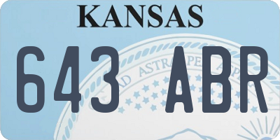 KS license plate 643ABR