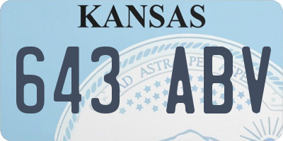 KS license plate 643ABV
