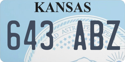 KS license plate 643ABZ
