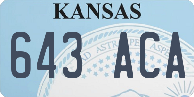 KS license plate 643ACA