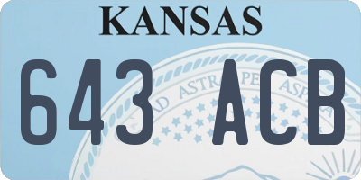 KS license plate 643ACB