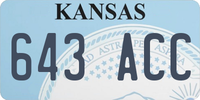 KS license plate 643ACC
