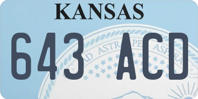 KS license plate 643ACD