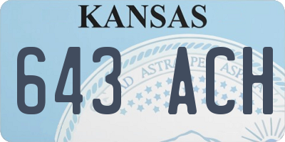 KS license plate 643ACH