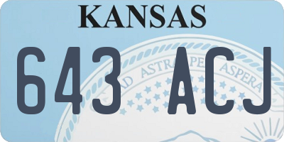 KS license plate 643ACJ