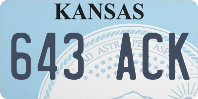 KS license plate 643ACK