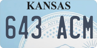 KS license plate 643ACM