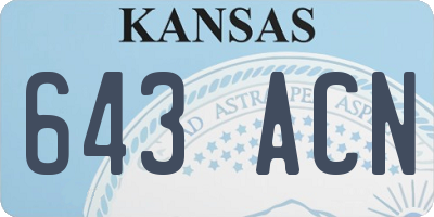 KS license plate 643ACN