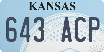 KS license plate 643ACP