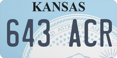 KS license plate 643ACR