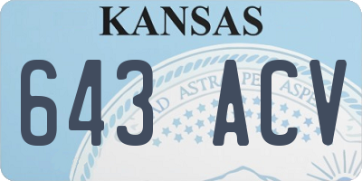 KS license plate 643ACV