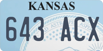 KS license plate 643ACX