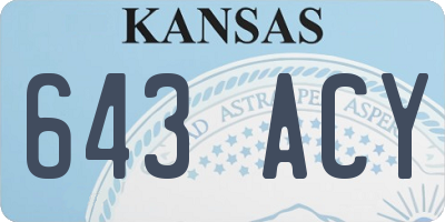KS license plate 643ACY