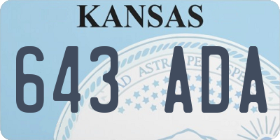 KS license plate 643ADA