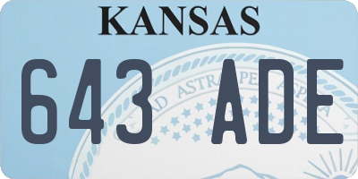 KS license plate 643ADE