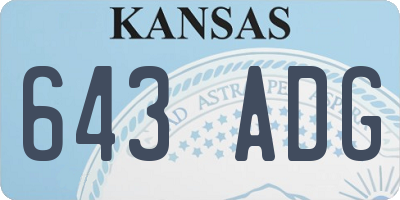 KS license plate 643ADG