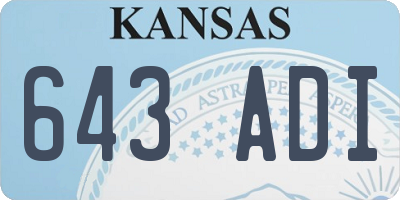 KS license plate 643ADI