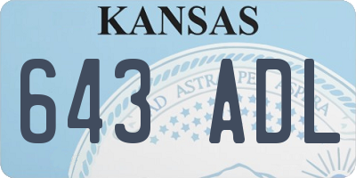 KS license plate 643ADL