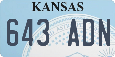 KS license plate 643ADN