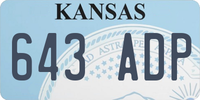 KS license plate 643ADP