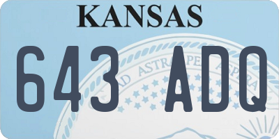 KS license plate 643ADQ
