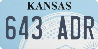 KS license plate 643ADR