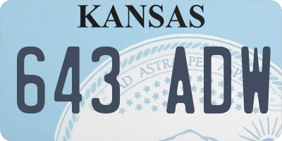 KS license plate 643ADW