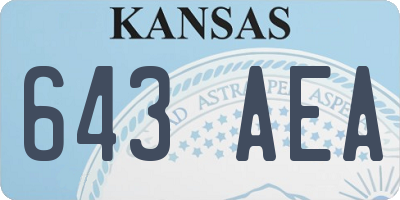 KS license plate 643AEA
