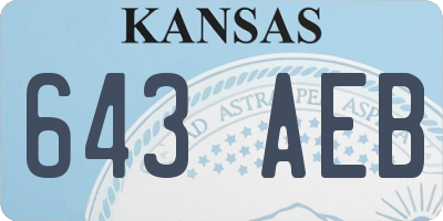 KS license plate 643AEB